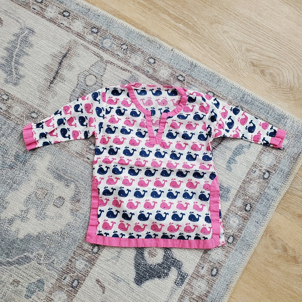Pottery Barn Kids Baby Girl Whale Tunic Swim Cover-up Sz6-12m